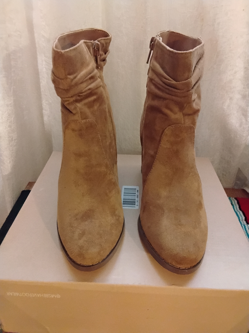 Women's Tan Suede Ankle Boots - Classic Zip Closure